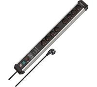 Brennenstuhl 1391014800 - Multipresa Premium Protect-Line 8 prese con protezione contro le sovratensioni 60.000 A (cavo 3 m, con interruttore, prodotto in Germania) argento/nero