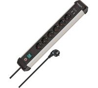 Brennenstuhl 1391030610 multiprise 3 m 6 sortie(s) CA Intérieure Noir, Argent