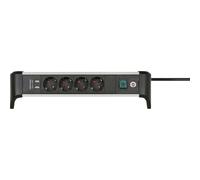 Brennenstuhl 1391040410 Multipresa con interruttore Argento, Nero Schuko 1 pz.