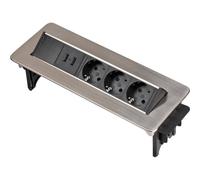 BRE 1396200113 - Presa da tavolo, a 3 vie, tipo F, 2 x USB, nero