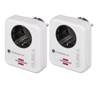Brennenstuhl 1506980 - Set di 2 connettori di protezione contro le sovratensioni, colore: Bianco