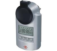 Brennenstuhl 1507490 Primera-Line Timer DT IP44, digitale presa timer, Argento, Confezione da, 2 pezzi