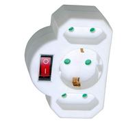 BRENNENSTUHL 1508100 - Enchufe adaptador con interruptor de encendido y 2 + 1 tomas de corriente