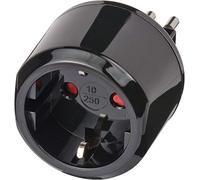 Brennenstuhl 1508470 Adattatore da Viaggio DE => Italia, 250 V, Nero