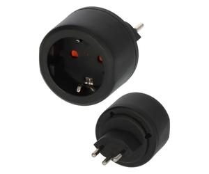 Brennenstuhl 1508642 Spina di viaggio/Adattatore da viaggio schuko, Nero