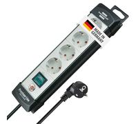 BRENNENSTUHL A1945153301951540100 1951540100-Base múltiple Premium-Line Gris Claro/Negra con varias posibilidad de instalación y fijación (4 Tomas y 1.8 m), 3600 W, 230 V, Multicolor, One size