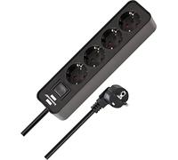 Brennenstuhl Presa multipla a 4 vie Ecolor, nera, 1,5m H05VV-F 3G1,5 Quantità:1