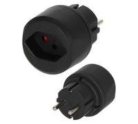1508480 adattatore e invertitore Interno Nero, Adattatore presa Nero, Interno, Universale, AC1-to-AC2, Nero, 10 A