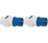 Brennenstuhl, Adattatore Elettriche CEE 3 Poli 16A/230 V, Spina CEE, 2x IT 10/16A, 1x DE 16A, IP44 (Confezione da 2)