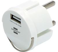 Brennenstuhl Adattatore per presa USB (caricatore USB per l'uso in nidi di prese, 2,4 A, adatto per prese IP44 e avvolgicavo di Brennenstuhl, design piatto)