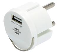 Brennenstuhl Adattatore per presa USB (caricatore USB per l'uso in nidi di prese, 2,4 A, adatto per prese IP44 e avvolgicavo di Brennenstuhl, design piatto)