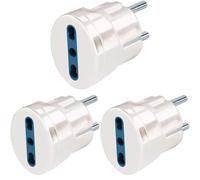Brennenstuhl, Adattatore Schuko bianco IT,Euro :> DE (Confezione da 3)