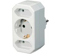 Brennenstuhl Adattatore Spina Europea 2 + Schuko 1 in bianco, 1508050