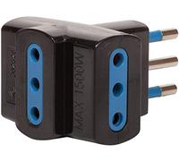 Brennenstuhl, Adattatore triplo prese IT 16A 2 P+T nero 3x IT,Euro => IT