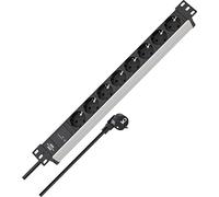 STECKDOSENLEISTE ALU 8-FACH - 19IN SILBER