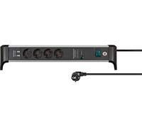 Brennenstuhl Alu Office-Line Ciabatta elettrica a 4 prese con USB e protezione d