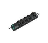 PL2 10-FACH SW - Presa multipla, Premium Line, 2 x 5 prese, 2 m, colore nero
