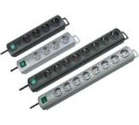 PL2 10-FACH SI - Presa multipla, Premium Line, 2 x 5 prese, 2 m, argento