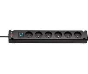 Brennenstuhl BREMOUNTA - Multipresa nera con 6 prese, 3 m di cavo