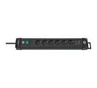 BRE 1951160602 - Presa multipla, premium, 6 ingressi, 3 m, con USB 3.1, nera