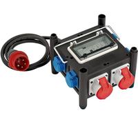 Brennenstuhl BSV 3 IP44 - Distributore di corrente compatto in gomma con interruttori certificati e interruttore di terra FI tipo B (cavo RN da 2 m, 2 x CEE 400 V/16 A, 5 x 230 V/16 A, prodotto in