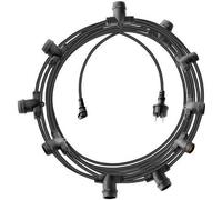 Catena Luci Esterno 10 Metri Senza Lampadine | Brennenstuhl 1175190020 | Catena Luminosa con 10 Portalampade E27 | Adatta ad Utilizzo Interno & Esterno | Classe di Protezione IP44 | Spina DE 2 Poli