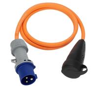 Brennenstuhl Cavo adattatore da campeggio con spina CEE e connettore di messa a terra (cavo da 1,5 m in arancione, H07RN-F 3G2.5, 230V/16A, per uso permanente all'aperto IP44, Made in Germany)