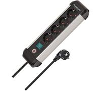 Brennenstuhl Ciabatta elettrica Premium Alu-Line a 4 prese, in alluminio di alta