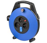 Brennenstuhl Comfort, avvolgicavo CL-X con USB/piccolo avvolgicavo elettrico a 3 prese di corrente e 2 prese caricatore USB (interno, cavo 10 m, made in Francia), nero/blu