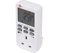 Brennenstuhl Comfort-Line Digital Weekly Timer, presa timer digitale (timer settimanale per uso interno, funzione conto alla rovescia e con maggiore protezione touch) bianco