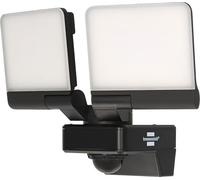 Brennenstuhl Connect WiFi Faretto LED doppio WFD 3051 P con rilevatore di movimento (36 W, 4300 lm, IP54, varie funzioni di luce regolabili tramite app, faretto da esterno per montaggio a parete)