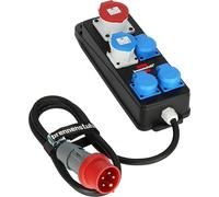 Brennenstuhl Distributore di corrente portatile BSV P (cavo da 2 m, 3 prese da 230 V/16 A, 1 presa CEE 230 V/16 A, 1 CEE 400 V/16 A, uso in cantiere e uso permanente in esterno IP44, Made in Germany)