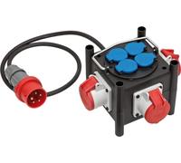 Brennenstuhl distributore di potenza in gomma compatto (cavo da 1 m, 3 CEE 400 V/16 A, 4 x 230 V/16 A, per cantieri e uso esterno permanente)