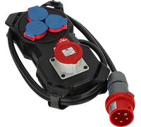 Brennenstuhl Distributore/distributore di corrente da 16 A (2 m H07RN-F 5G2,5, per uso in cantiere e uso permanente all'aperto, IP44, adatto per montaggio a parete, Made in Germany)