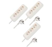 Brennenstuhl Eco-Line - Ciabatta elettrica 3 prese, set da 3 prese (presa multipla con maggiore protezione da contatto, interruttore e cavo da 3 m), colore: Bianco