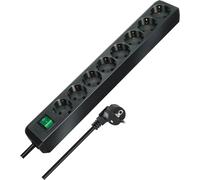 Brennenstuhl Eco Line con interruttore presa multipla a 8 nero 3 m H05VV F 3G1,5