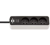 Brennenstuhl ecolor - Base prese 1,5 m h05vv-f3g1.0 con interruttore, 1, 5 m, bianco, 1153231020