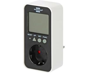 Brennenstuhl Ecolor, contatore di energia E M-2 (misuratore di flusso con funzione orologio e misurazione, contatore dei costi energetici con 2 tassi di elettricità regolabili individualmente)