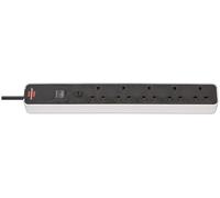 Brennenstuhl Ecolor FB Prolunga a 5 Prese, 1.5m, Nero/Bianco