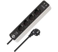 Brennenstuhl Ecolor Power Strip 4-fold with USB charging socket (Extension Lead