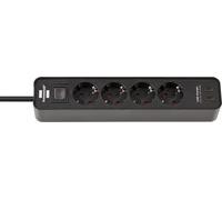 Brennenstuhl Ciabatta elettrica Ecolor 1153240106 4 prese 2 porte USB-C interruttore Nero 1,5 m