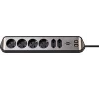 Brennenstuhl estilo presa multipla 6 prese nero Cavo adattatore