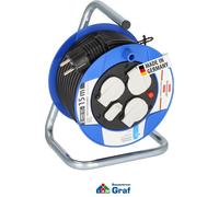 Brennenstuhl Avvolgicavo compatto Garant con funzione di ricarica USB, 15m, H05VV-F3G1.5 Quantità:1