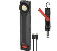 Brennenstuhl Lampada da officina a LED a batteria HL 600 AD/Dynamo con cavo USB C (600 + 180 lm, IP54, IK08, lampada da lavoro a batteria con durata fino a 15 ore, gancio e magneti integrati)