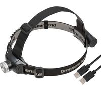 Brennenstuhl LuxPremium - Torcia da testa a LED ricaricabile KL 251 AF/LED con luce posteriore rossa (250lm, IP44, CREE-LED, durata max. illuminazione 40h, incl. cavo USB C) nero