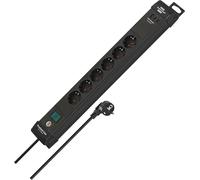 Brennenstuhl Premium Line - Ciabatta elettrica a 6 prese con 2 USB C PD 65 W e USB A 18 W (Made in Germany, scatola di derivazione con interruttore e cavo da 3 m, presa multipla per montaggio a parete