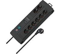 Brennenstuhl Multipresa Premium-Line a 8 vie, con protezione di sovratensione60.000A , Duo nero, 3m H05VV-F 3G1,5 Quantità:1