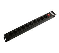 BN-1951100100 Prolunghe elettriche, Ciabatta Nero, 3 m, 10 presa(e) AC, Nero, Plastica, Nero