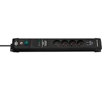 Brennenstuhl Premium-Line - Multipresa con presa caricatore USB, protezione da sovratensione e 4 prese di corrente con interruttore (1,80 m di cavo, 2 porte USB 5 V/3,1 A, made in France)