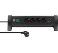 Brennenstuhl Premium Office Line - Ciabatta multipresa con 4 prese con USB C PD 30 W e USB A 18 W (Made in Germany, scatola di derivazione con cavo da 1,8 m e interruttore, presa multipla per